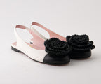 ANIMA 8094 BLACK AND WHITE FLAT SLINGBACK