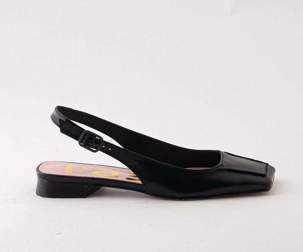 RAS SHOES SAMPLE - LIRIO 8120 BLACK LEATHER SLINGBACK