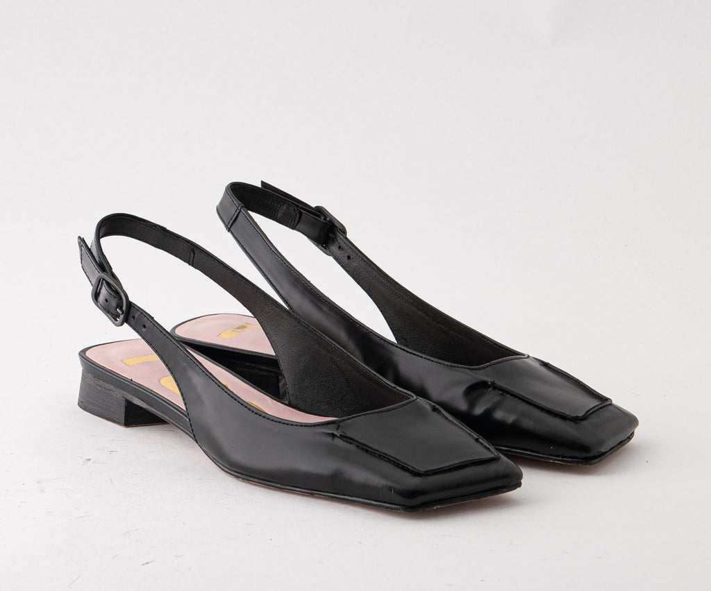 RAS SHOES SAMPLE - LIRIO 8120 BLACK LEATHER SLINGBACK