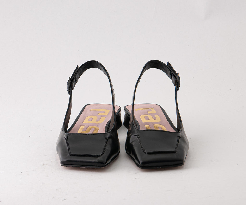 RAS SHOES SAMPLE - LIRIO 8120 BLACK LEATHER SLINGBACK