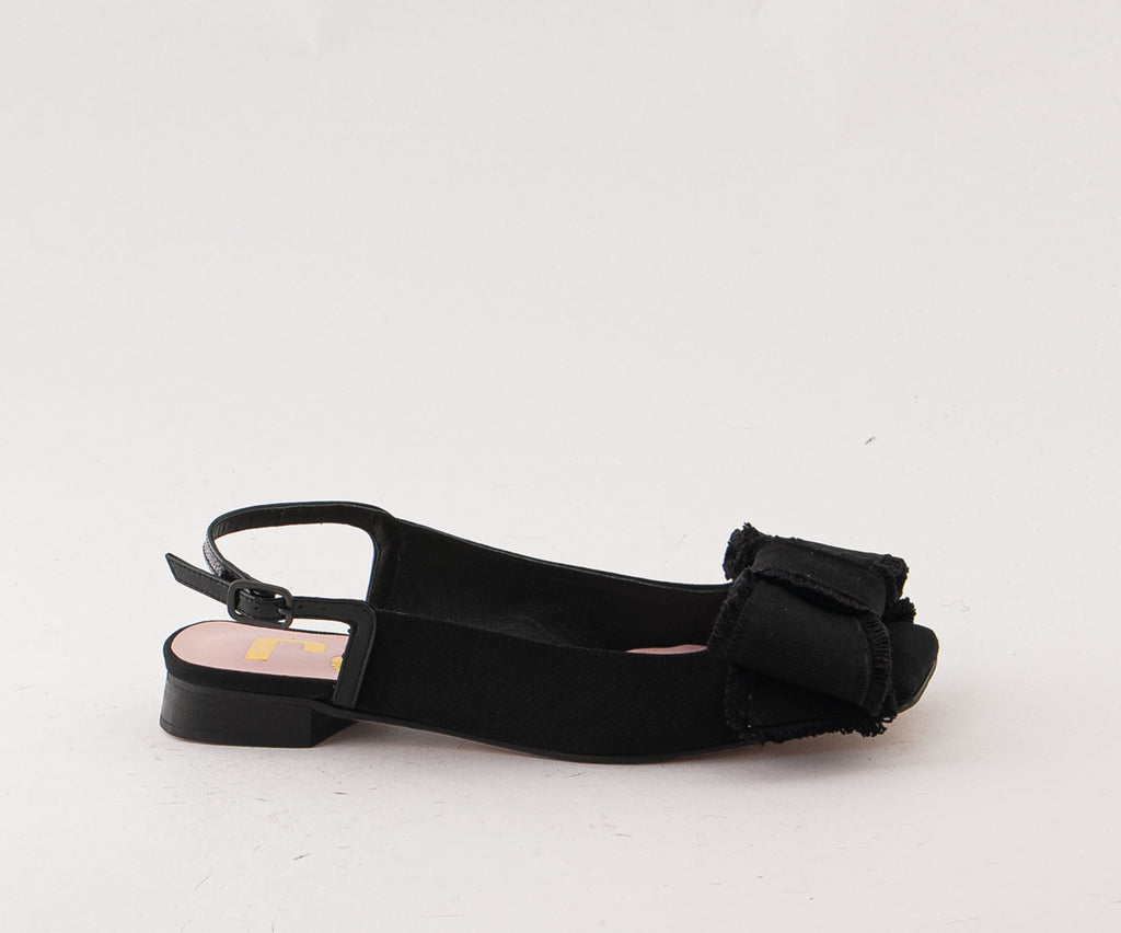 RAS SHOES SAMPLE - LIRIO 8121 BLACK FLAT SLINGBACK