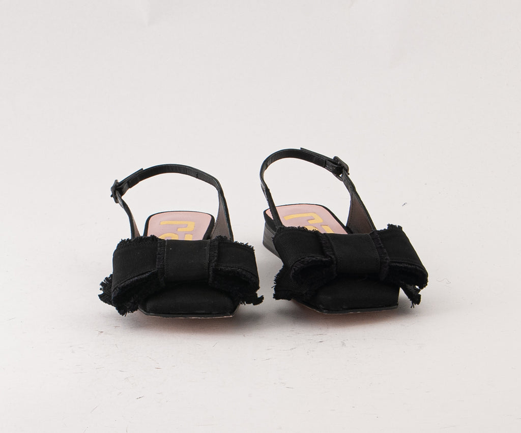 RAS SHOES SAMPLE - LIRIO 8121 BLACK FLAT SLINGBACK