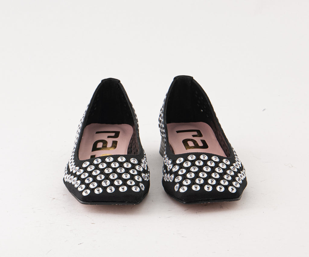 RAS SHOES SAMPLE - LIRIO 8122 BLACK TEXTILE BALLERINA