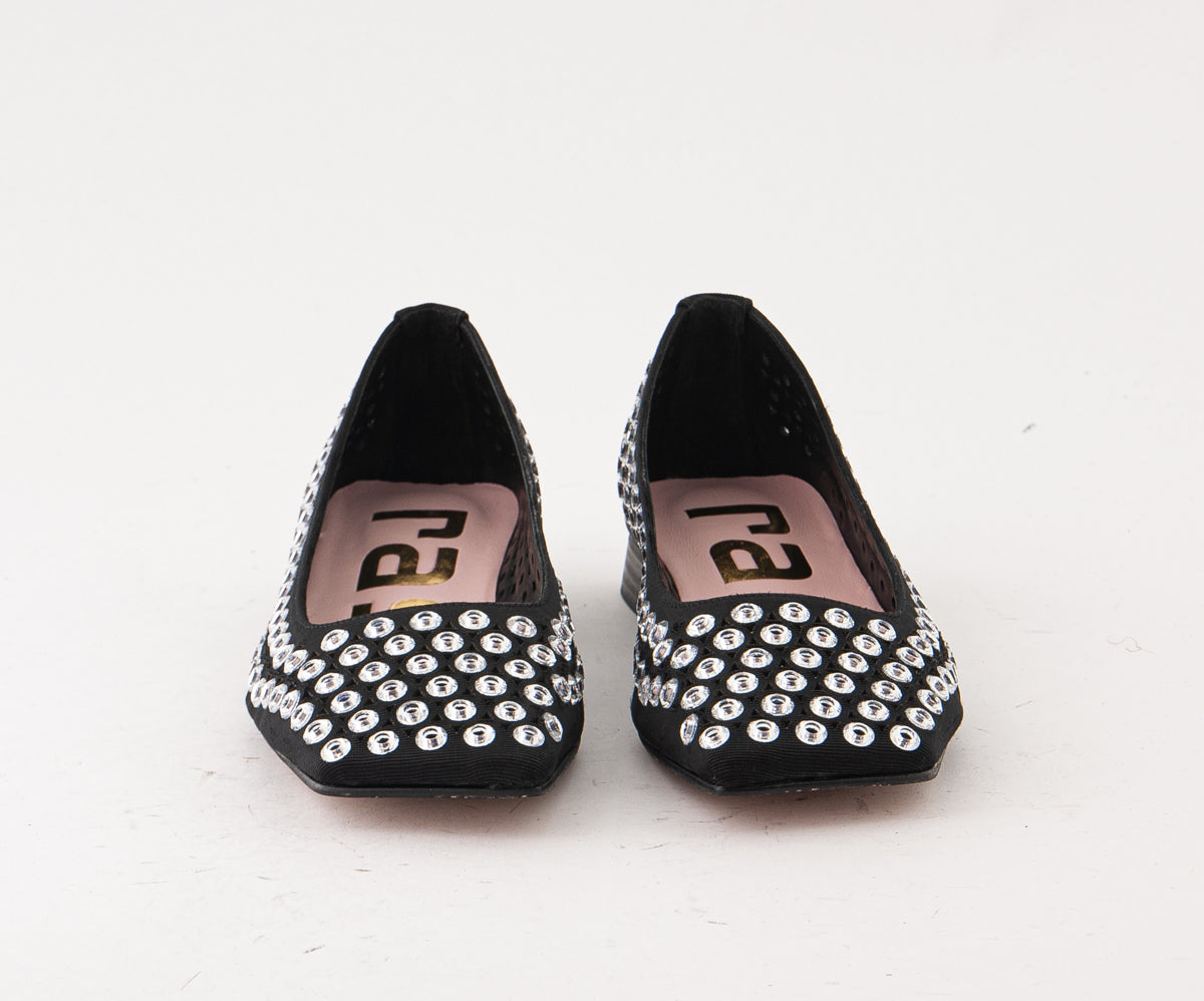 RAS SHOES SAMPLE - LIRIO 8122 BLACK TEXTILE BALLERINA