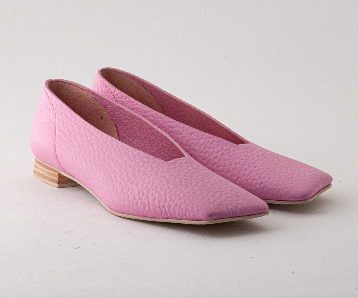 RAS SHOES SAMPLE - LIRIO 8127 PINK LEATHER BALLERINA