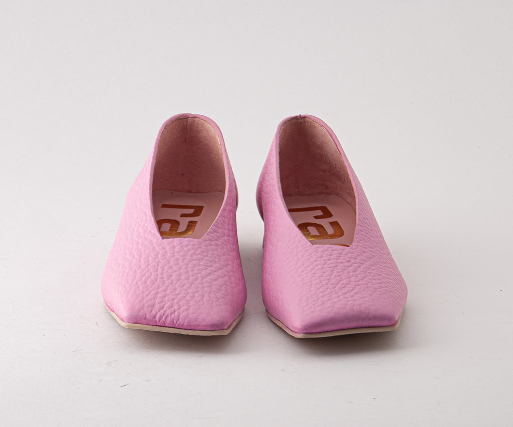 RAS SHOES SAMPLE - LIRIO 8127 PINK LEATHER BALLERINA