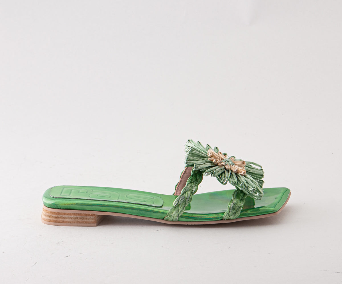 LOTTO 8141 GREEN RAFIA SLIDE