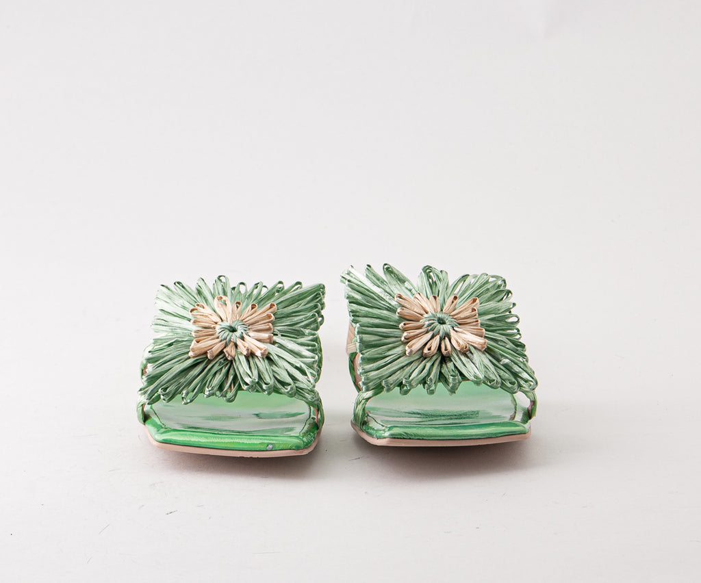 LOTTO 8141 GREEN RAFIA SLIDE
