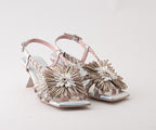 JASMINE 8152 SILVER & CREAM RAFIA SANDAL