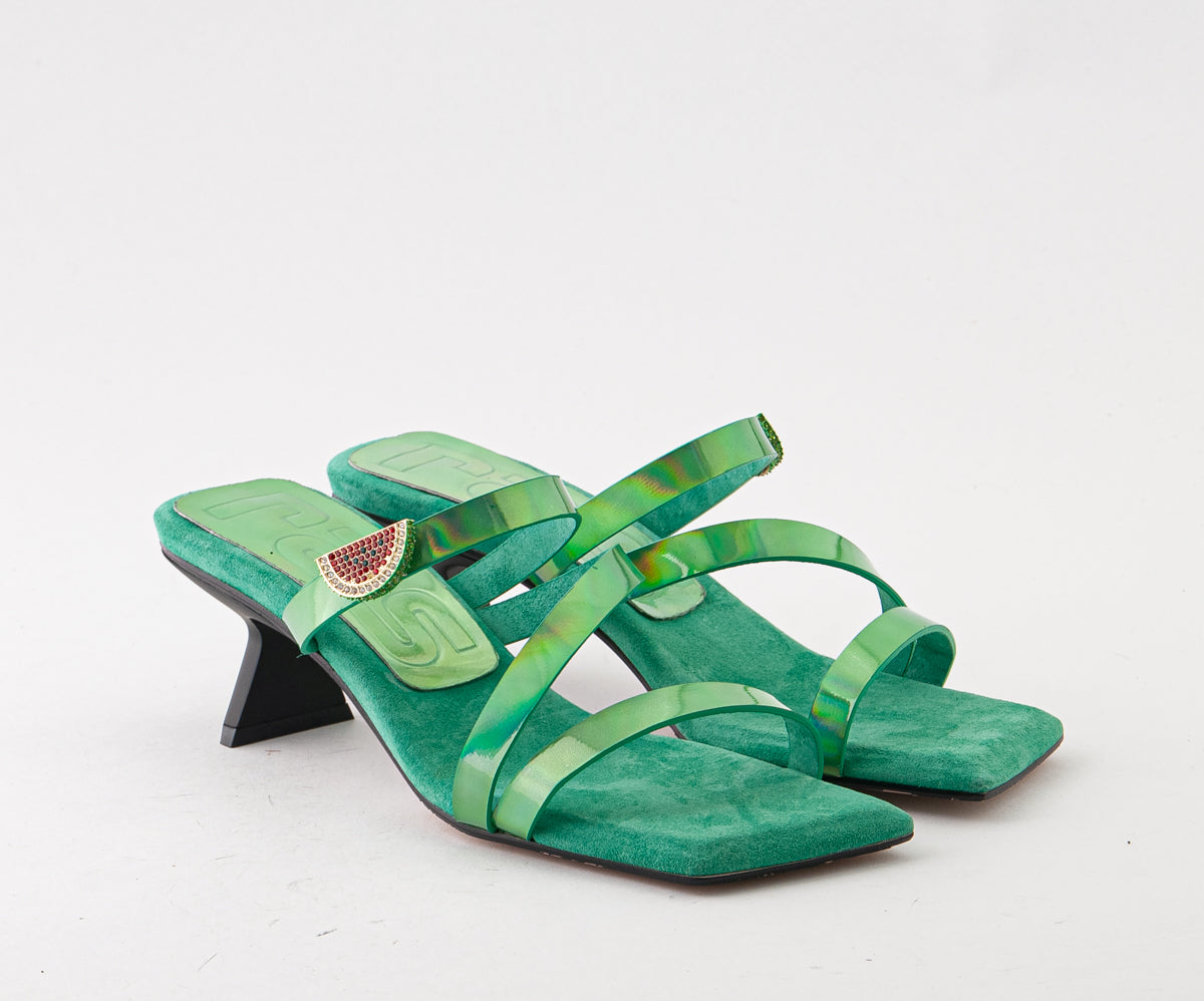 JASMINE 8156 GREEN STRAPPY HEEL