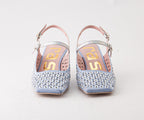 RAS SHOES SAMPLE - PEONY 8164 PALE BLUE TEXTILE HEEL