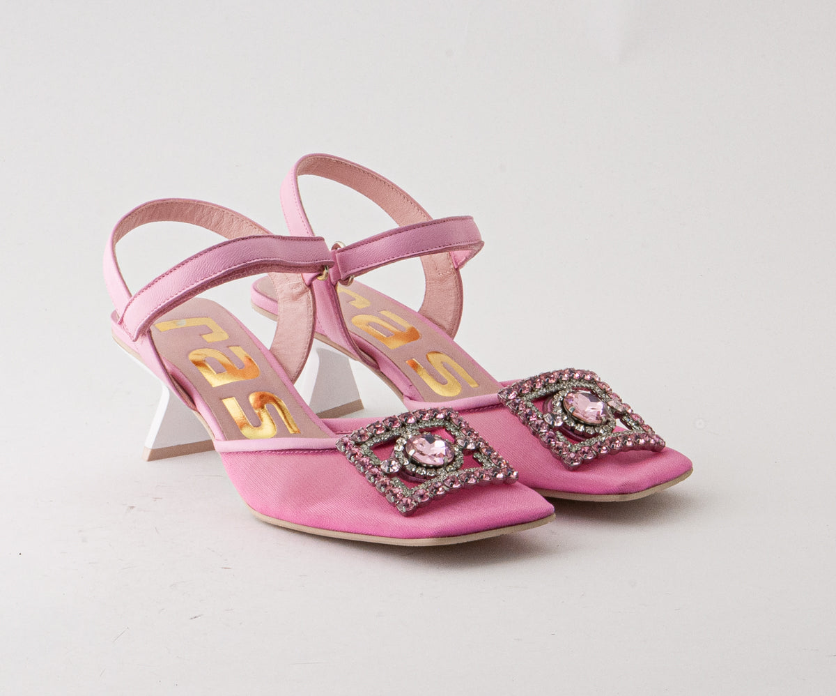 RAS SHOES SAMPLE - PEONY 8165 PINK MESH SLINGBACK