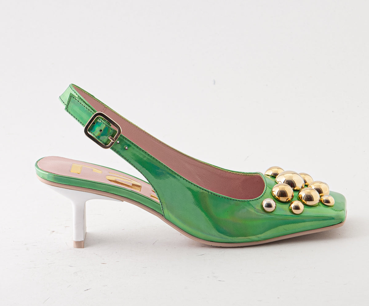 RAS SHOES SAMPLE - PEONY 8166 GREEN PATENT HEEL