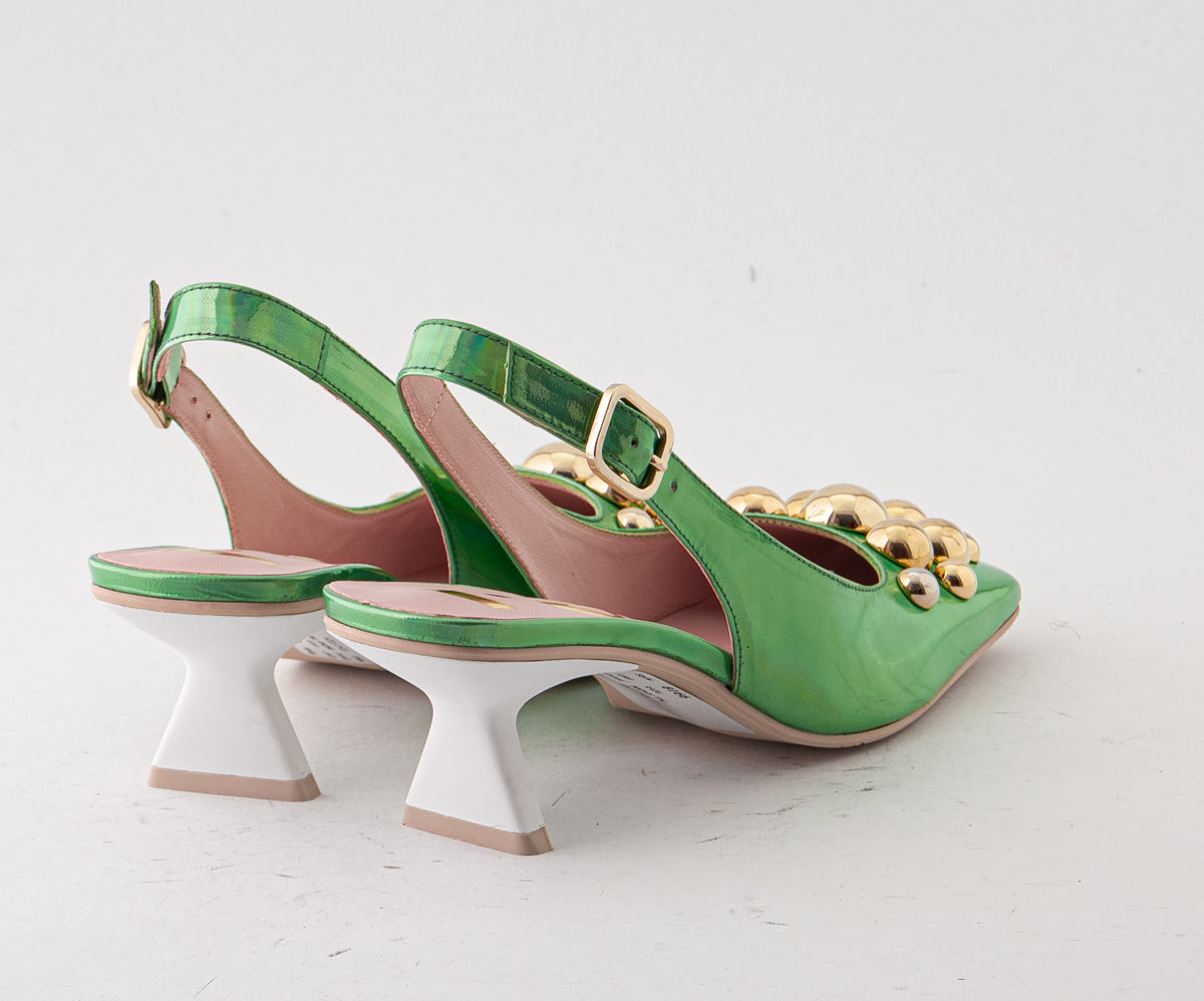 RAS SHOES SAMPLE - PEONY 8166 GREEN PATENT HEEL