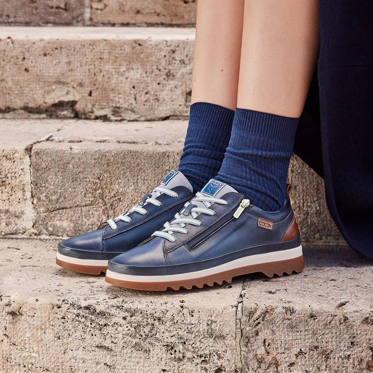 PIKOLINOS VIGO W3W-6979 NAVY LEATHER SNEAKER