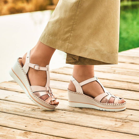 PIKOLINOS AGUADULCE W3Z-1836 CREAM WEDGE SANDAL