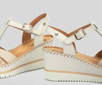 AGUADULCE W3Z-1836 CREAM WEDGE SANDAL