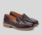 ALDAYA W8J-3541 DARK BROWN FLAT LEATHER LOAFERS
