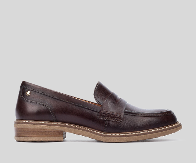 ALDAYA W8J-3541 DARK BROWN FLAT LEATHER LOAFERS
