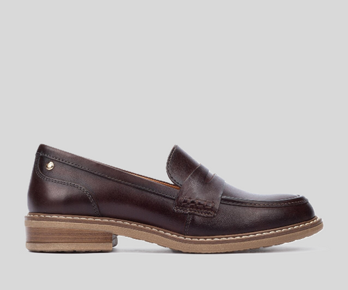 ALDAYA W8J-3541 DARK BROWN FLAT LEATHER LOAFERS