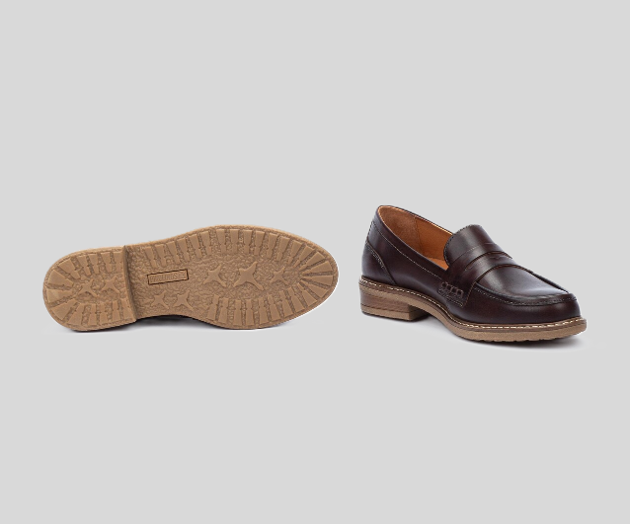 ALDAYA W8J-3541 DARK BROWN FLAT LEATHER LOAFERS