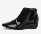 ANYSKA BLACK PATENT ANKLE BOOTS