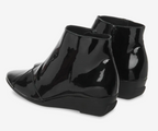 ANYSKA BLACK PATENT ANKLE BOOTS