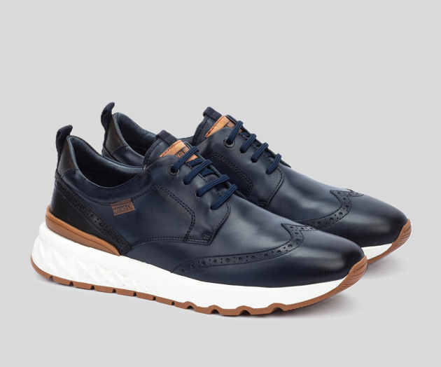 ARANDA M8R-4019 MEN'S BLUE LEATHER SNEAKER