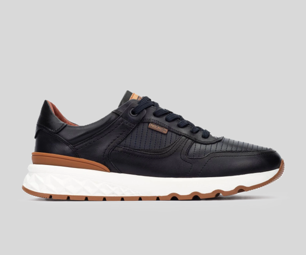 ARANDA M8R-6239 MEN'S BLACK LEATHER SNEAKER