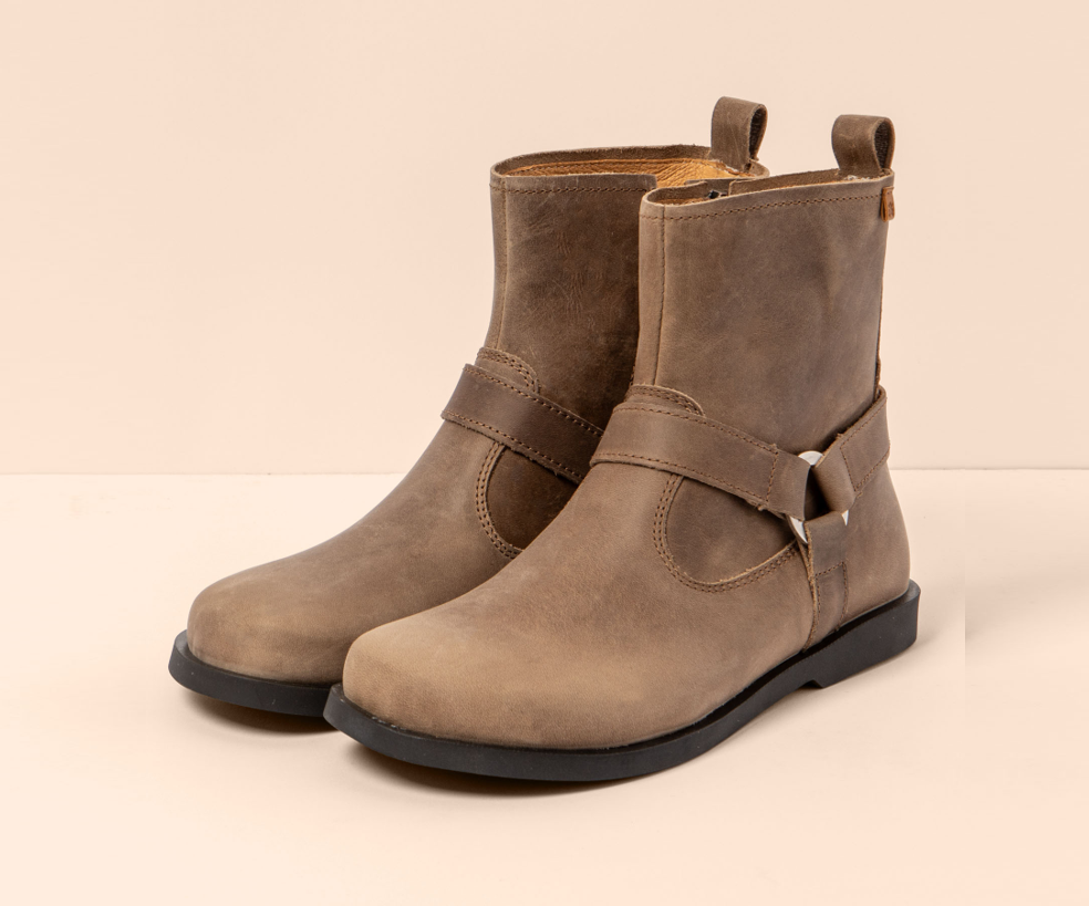 ARSENICA N5877 STONE LEATHER ANKLE BOOTS