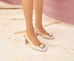 AUSTRALIA CHV232668 LAVENDER, MINT & PALE YELLOW SLINGBACK