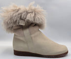 BAOKOW CREAM PULL ON WOOL LINED BOOTS