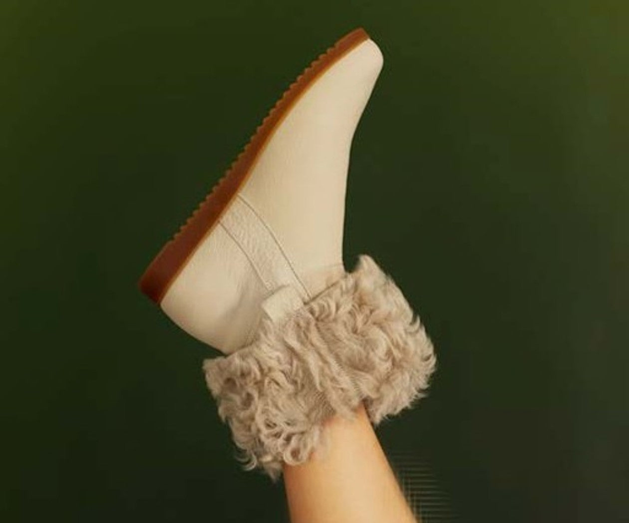 BAOKOW CREAM PULL ON WOOL LINED BOOTS