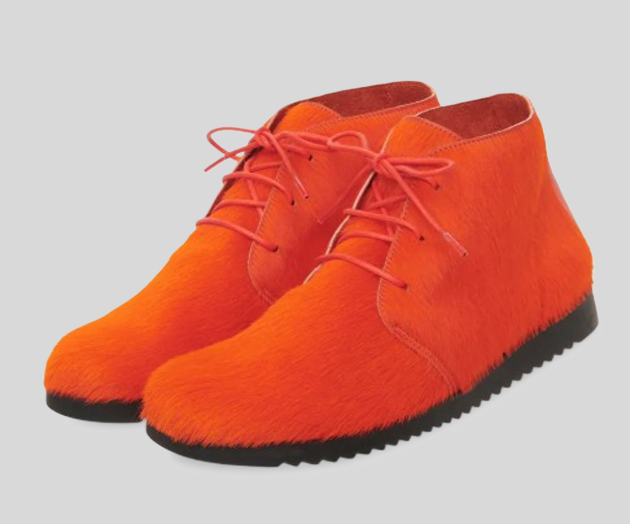 BAOTEK ORANGE COWHIDE ANKLE BOOTS
