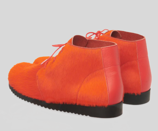BAOTEK ORANGE COWHIDE ANKLE BOOTS