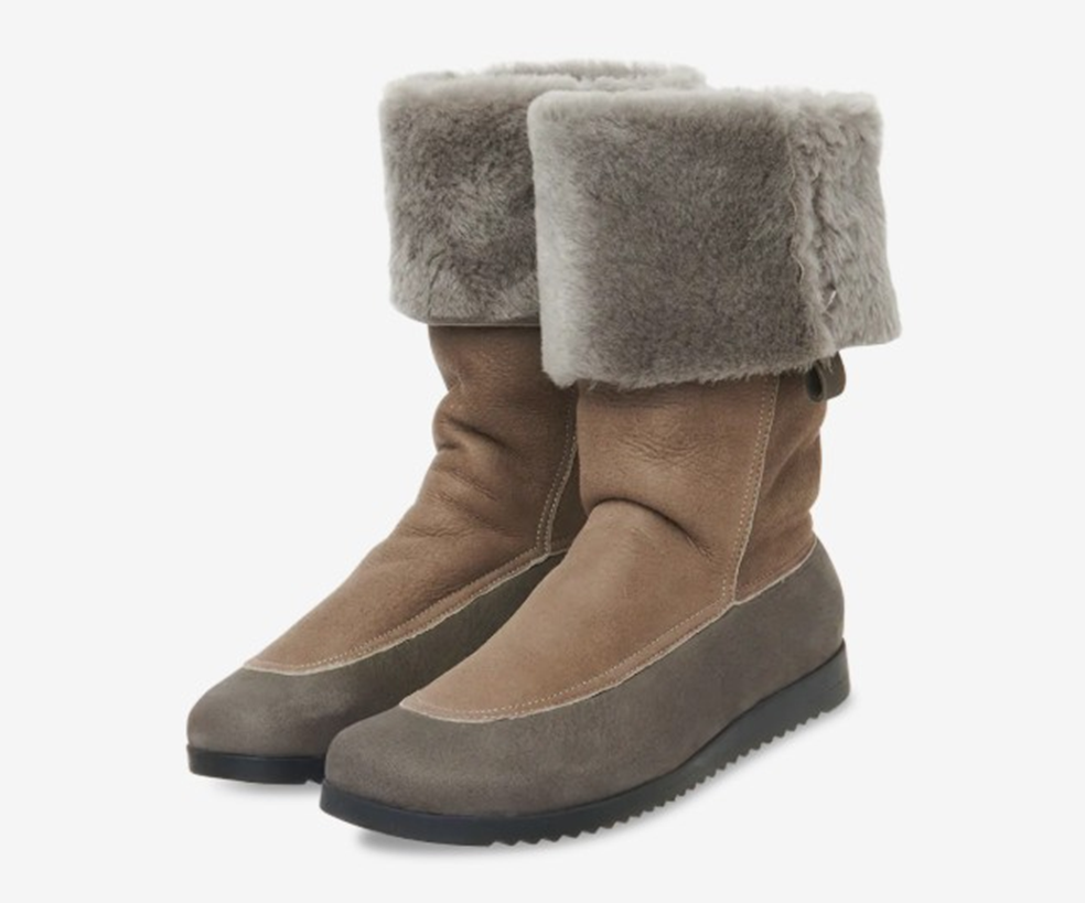 BAOZZE GREY MID CALF BOOT
