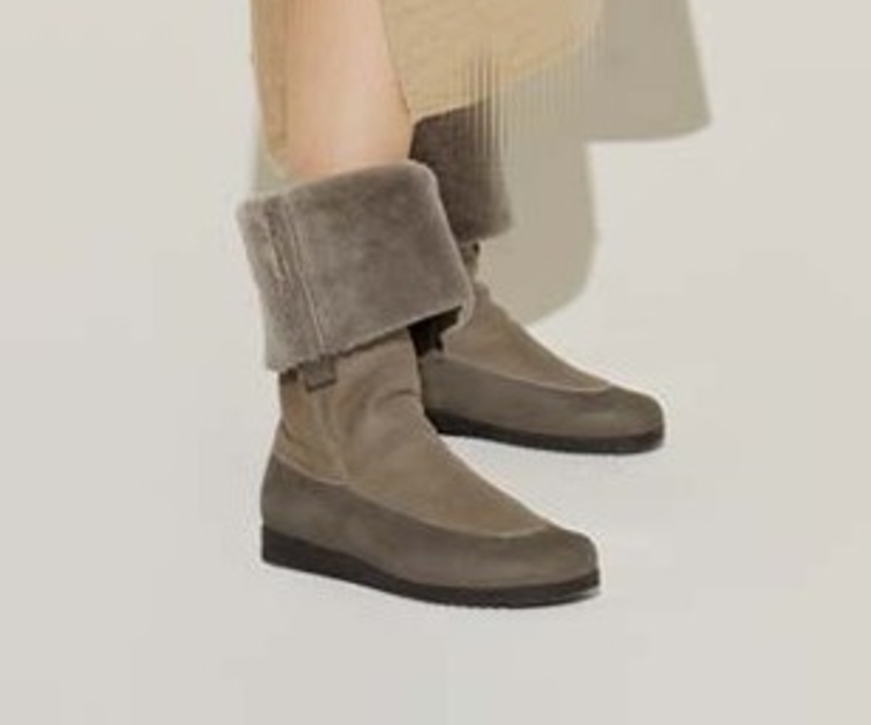 BAOZZE GREY MID CALF BOOT
