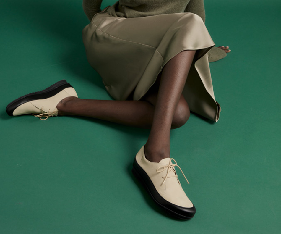 BAROHA BLACK & BEIGE LEATHER DERBIES