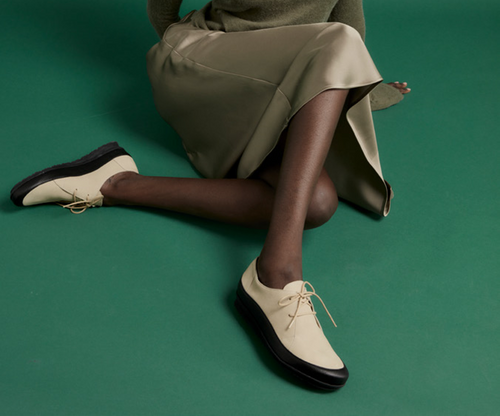 BAROHA BLACK & BEIGE LEATHER DERBIES