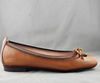 BASIL HI253731 TAN LEATHER BALLERINA