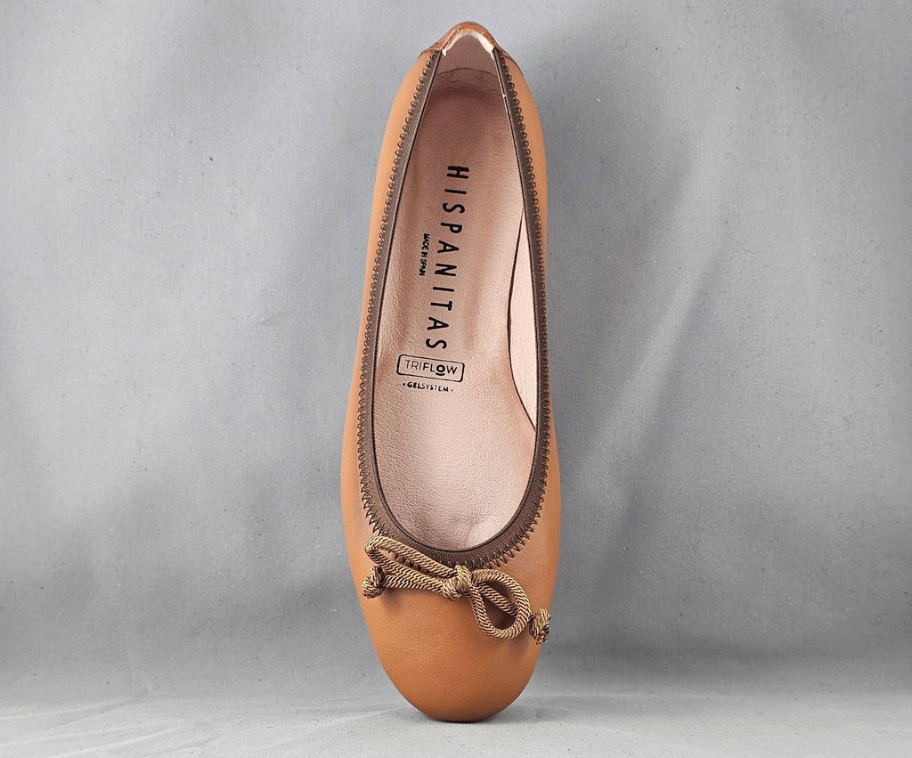 BASIL HI253731 TAN LEATHER BALLERINA