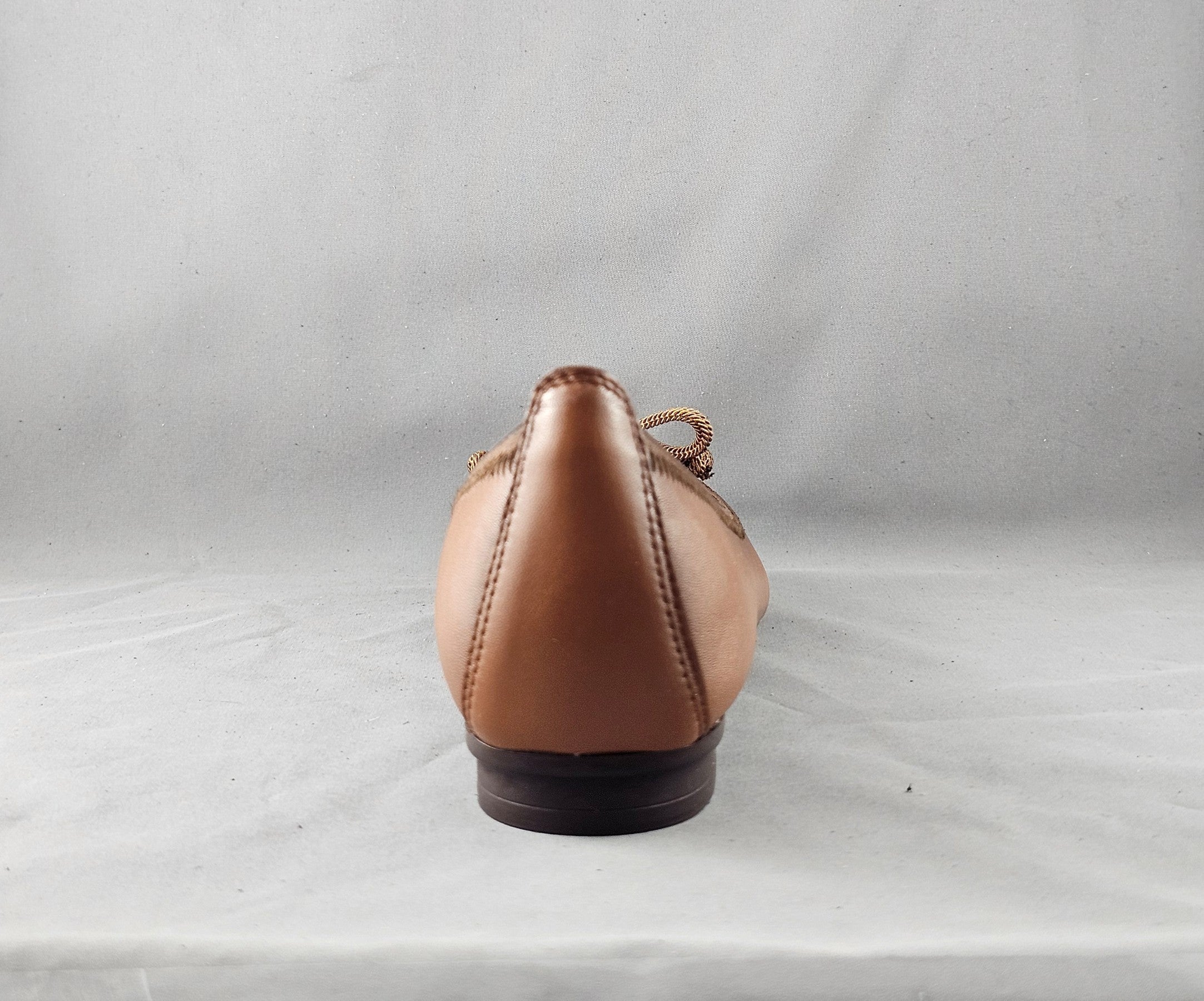 BASIL HI253731 TAN LEATHER BALLERINA