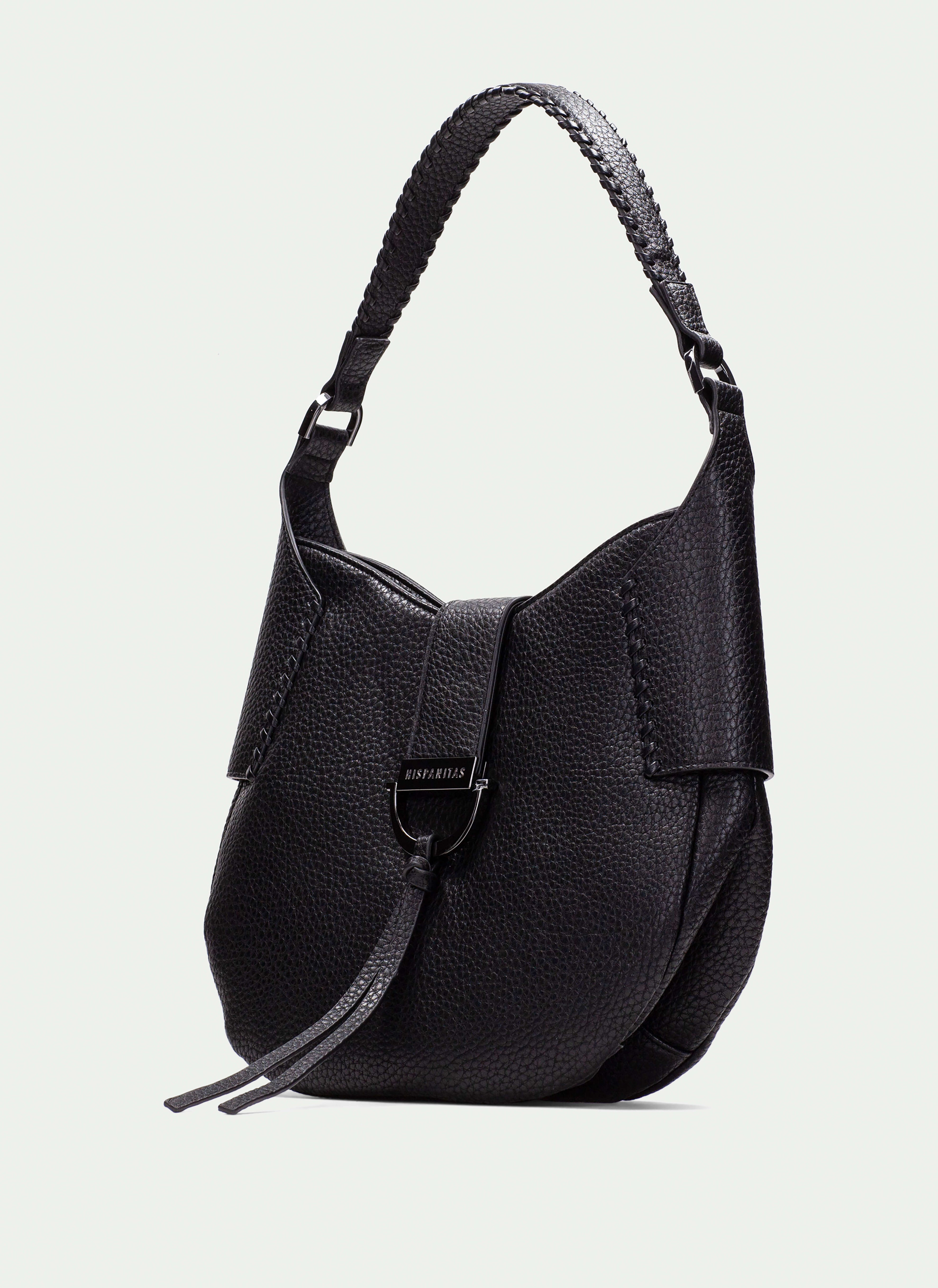 BOLSOS BV254147 GRAINED BLACK SHOULDER BAG