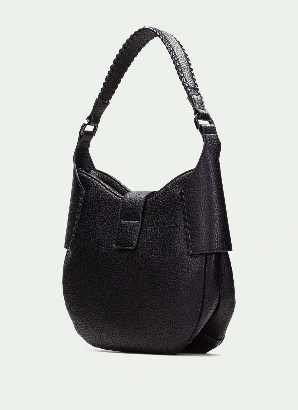 BOLSOS BV254147 GRAINED BLACK SHOULDER BAG