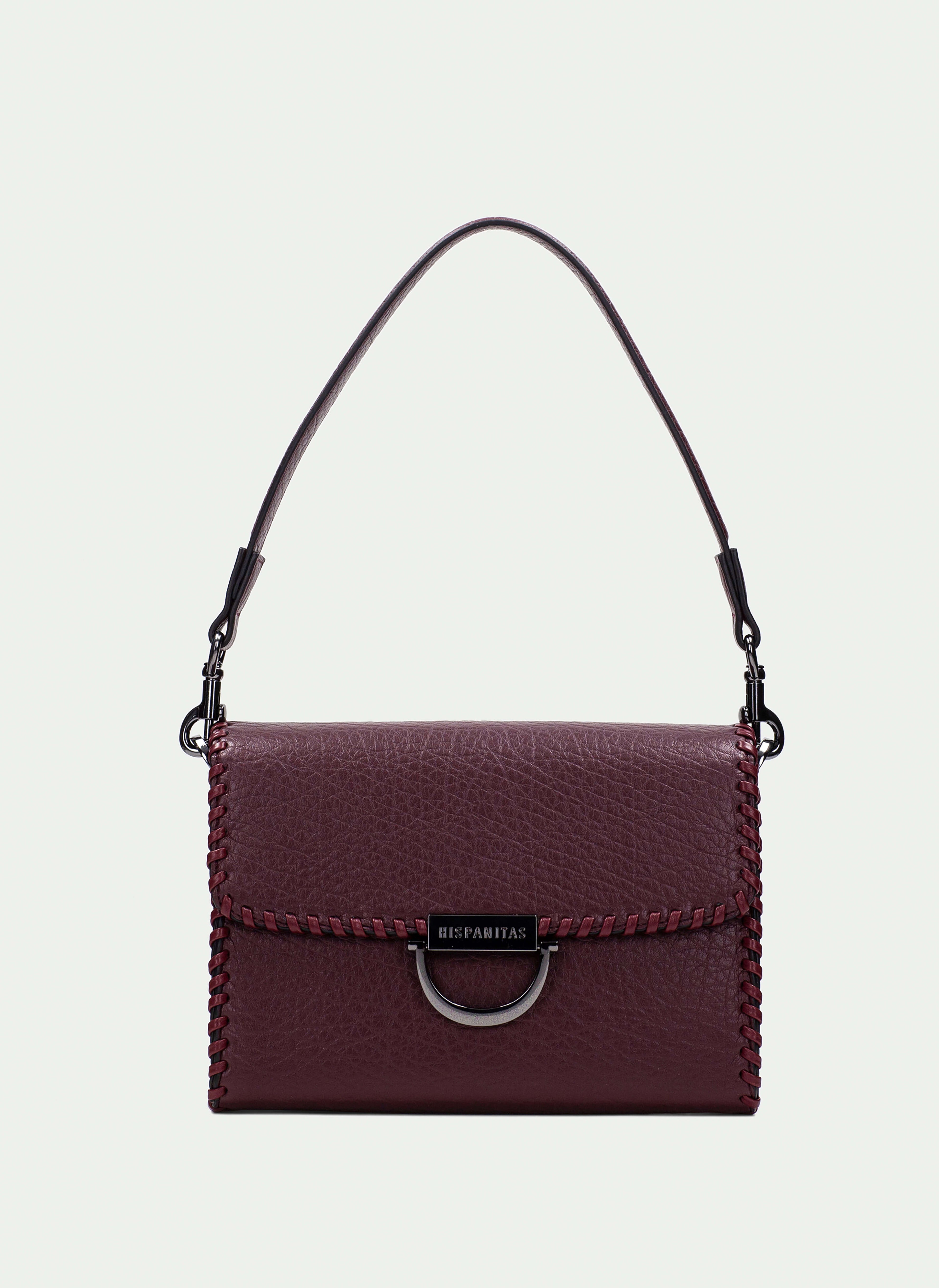 BOLSOS BV254148 GRAINED WINE SHOULDER BAG