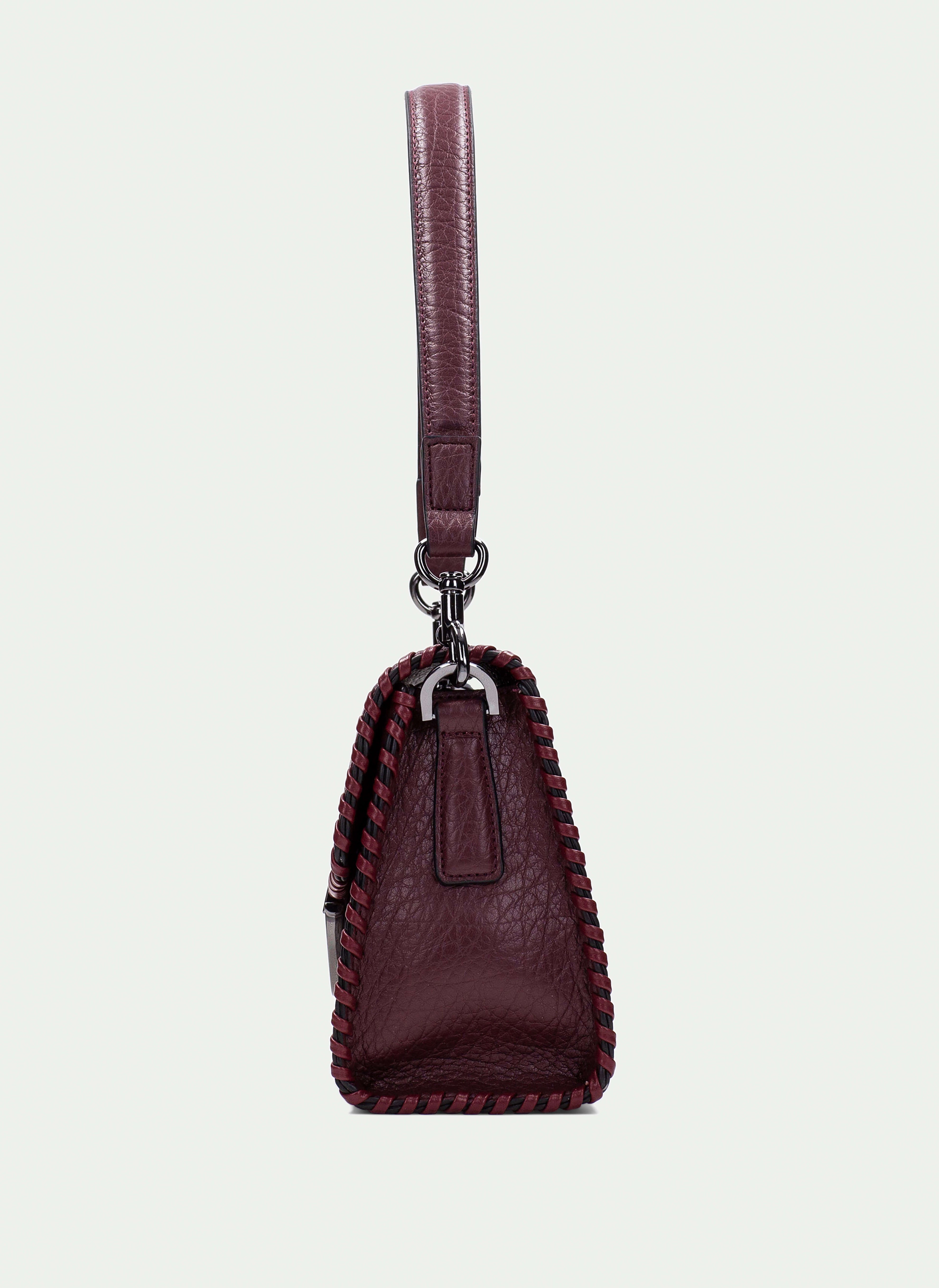 BOLSOS BV254148 GRAINED WINE SHOULDER BAG