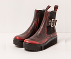BRIGHTON 1516 RED VINTAGE LEATHER PULL ON BOOTS