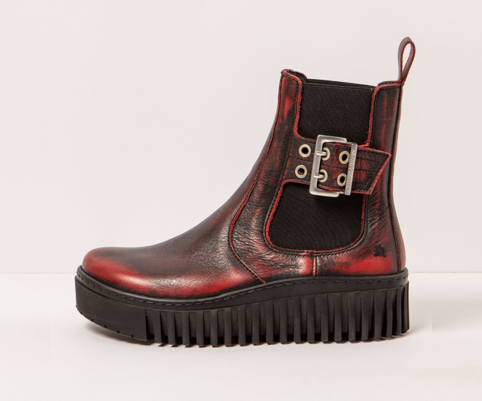 BRIGHTON 1516 RED VINTAGE LEATHER PULL ON BOOTS
