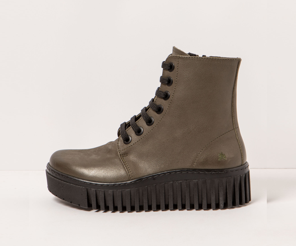 ART BRIGHTON 1517 KHAKI LEATHER BOOTS