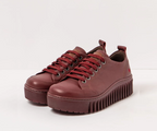 BRIGHTON 1535 BURGUNDY LEATHER SNEAKERS